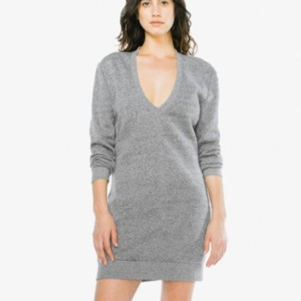 NEW American Apparel Mock Twist V dress size L